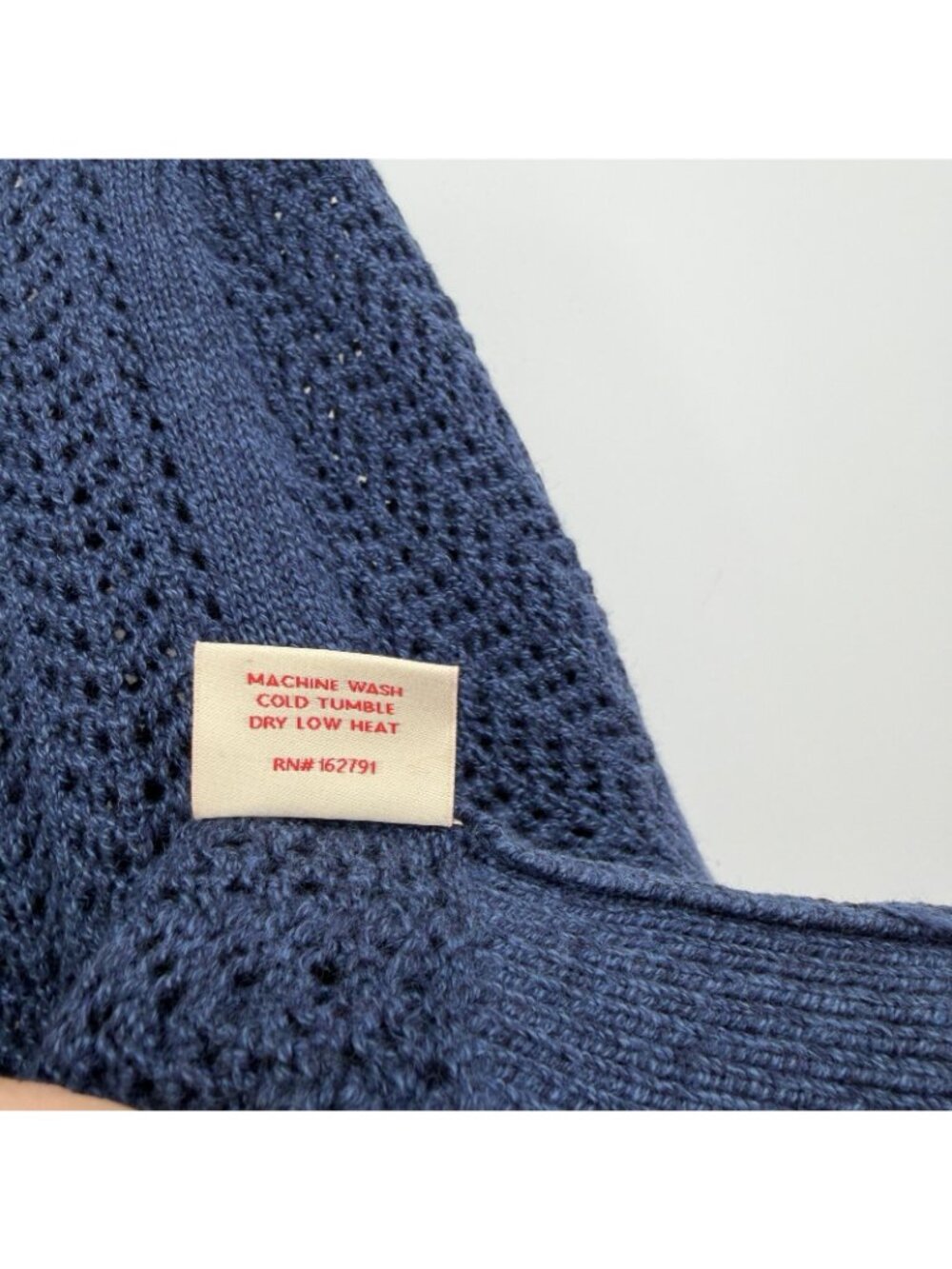 Kilte Collection Nicci Tee in Navy Crochet Knit Cotton-Cashmere 2/M $215 - Picture 9 of 9